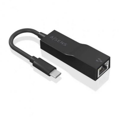 Adaptador USB 3.1 Aisens A106-0765/ USB-C Macho - RJ45 Hembra/ 15cm/ Negro