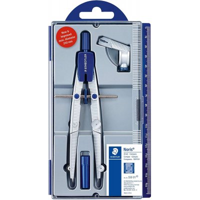 Staedtler Noris 550 01 Compas de Precision - Aguja y Mina Intercambiables - Mecanismo de Ajuste Rapido
