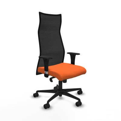 Albacete malla sincro malla negra bali naranja brazos 1D base nailon ruedas 65 mm nailon