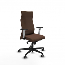 Piqueras y Crespo Albacete direcci?n sincro bali marr?n oscuro brazos 1D blancos base nailon ruedas 65 engomadas