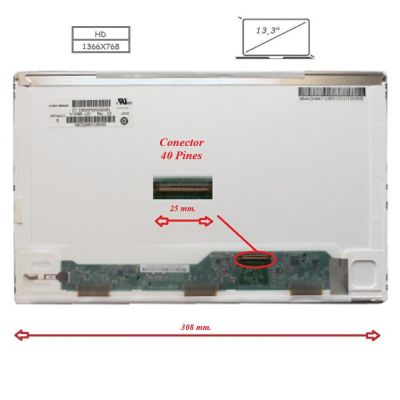 Pantalla para portátil LED 13.3 40 Pines 1366x768