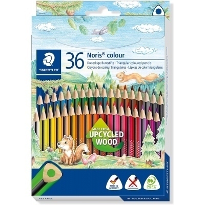 Staedtler Noris Colour 187 Pack de 36 Lapices Triangulares de Colores - Resistencia a la Rotura - Colores Surtidos