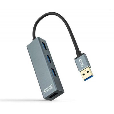 Hub USB 3.0 Nanocable 10.16.4402/ 4 Puertos USB/ Gris