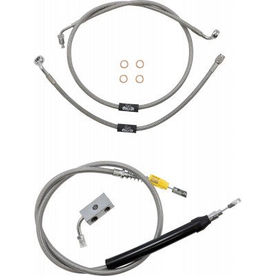 Kit líneas de freno/cables de manillar trenzados inoxidable estándar LA CHOPPERS LA-8155KT-19