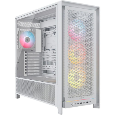 Caja ordenador gaming corsair frame 5000d rs atx argb cristal templado blanco