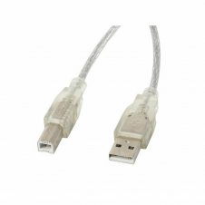 Cable USB A a USB B Lanberg CA-USBA-12CC-0018-TR 1,8 m 480 Mbit/s Transparente