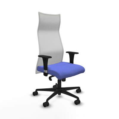 Albacete malla XL sincro malla blanca bali azul claro brazos 1D base nailon ruedas 65mm nailon