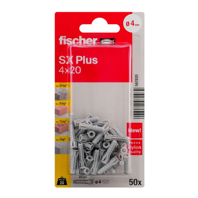 Taco sx plus ø4 x 20 mm, blister 50 uds
