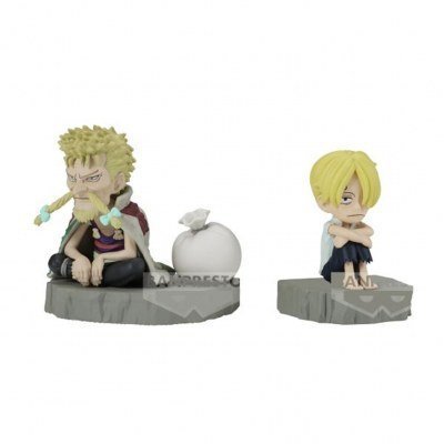 Figura banpresto one piece world collectable figure log stories sanji & zeff 6cm