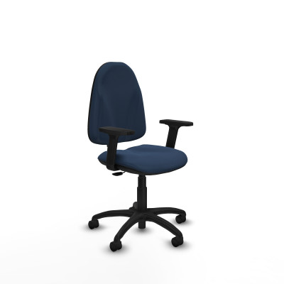 Algarra CP similpiel azul marino brazos 2D base poliamida ruedas nailon 50mm