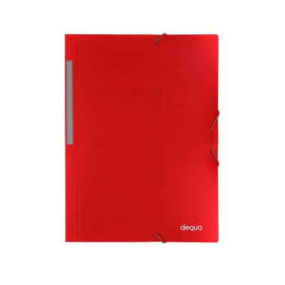 DEQUA Carpeta de gomas y 3 solapas A4 rojo