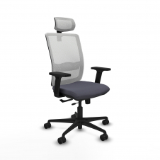 Piqueras y Crespo Haches traslack malla blanca bali gris oscuro brazos 2D base nailon cabecero malla 2D ruedas 65mm nailon