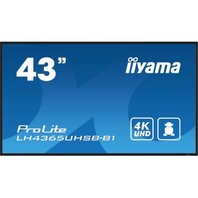 109cm/43 (3840x2160) iiyama ProLite LH4365UHSB-B1 16:9 4K IPS Touch 8ms 60Hz 24/7 2xHDMI DP LAN WIFI Speaker Black