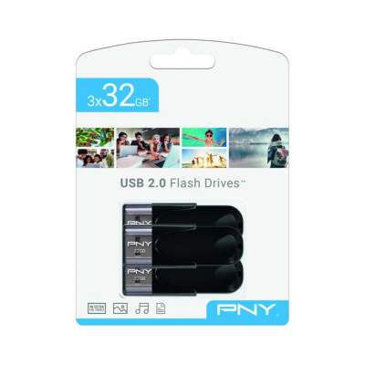 Memoria usb 2.0 pny attache4 32gb 3 unidades