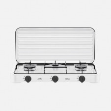 Cocina A Gas Butano Foster Blanca 5400w 3quemador Exterior,tapa Protecc.reg.int.5,5x58x28cm