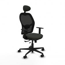 Piqueras y Crespo Jorquera traslack malla negra bali negro brazos 1D base nailon cabecero fijo ruedas 65mm nailon