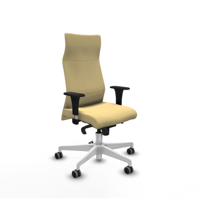 Albacete XL sincro similpiel crema brazos 1D base blanca ruedas 65mm engomadas