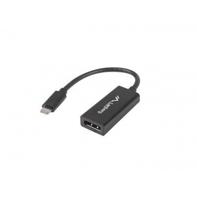 Adaptador usb lanberg usb tipo c m 3.1 a displayport h 15cm negro