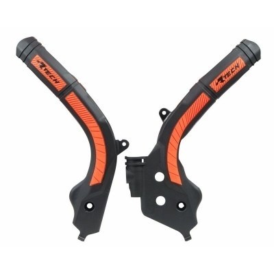 RACETECH Bi-material Frame Guard Black/Orange R-PRTKTMNRAR1