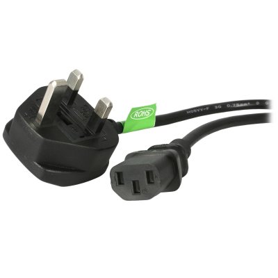 Cable de 1m (3 pies) de Alimentación de Ordenador para el Reino Unido UK, BS1363 a C13, 18AWG, 10A 250V, Cable Inglés de Corriente de Repuesto, Cable de Alimentación de TV