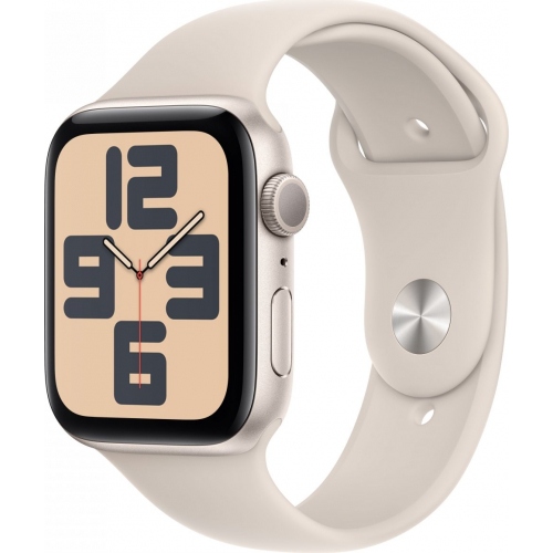 Apple Watch SE 3rd/ Gps/ 44mm/ Caja de Aluminio Blanco Estrella/ Correa Deportiva Blanco Estrella M/L