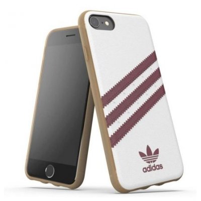 CARCASA ADIDAS ORIGINAL STRIPES SAMBA SS19 BLANCO / BORDEAUX / BEIGE COMPATIBLE CON IPHONE 6 / 6S / 7/ 8