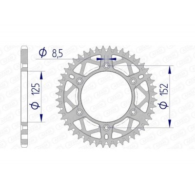 Corona AFAM aluminio ultraligera autolimpiable 39300 - Paso 520 39300+48