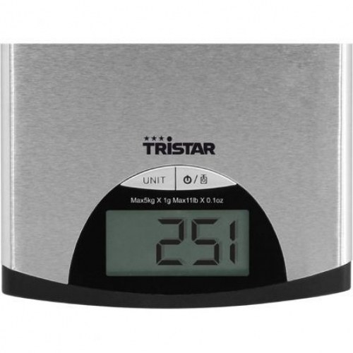 Báscula de Cocina Electrónica Tristar KW-2435/ hasta 5kg/ Gris