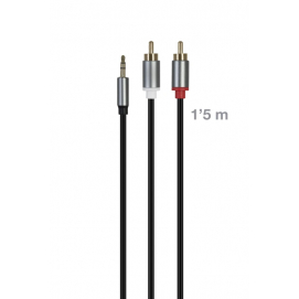 Cable de señal de audio Jack 3'5 mm macho 2 RCA macho Fonestar JACKRCAPRO-MM-1-5