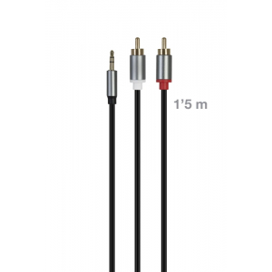 Cable de señal de audio Jack 3'5 mm macho 2 RCA macho Fonestar JACKRCAPRO-MM-1-5