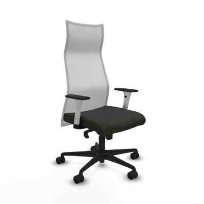 Albacete malla sincro malla blanca bali negro brazos blancos base nailon ruedas 65 mm nailon