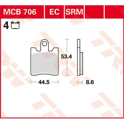 Pastillas de freno metal sinterizado SV TRW MCB706