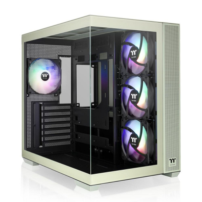 Caja ordenador gaming thermaltake view 380 cx1 atx argb cristal templado verde