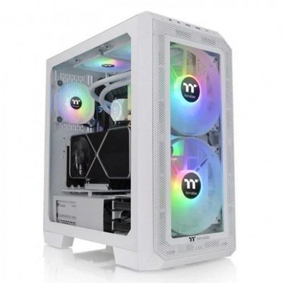 Caja ordenador gaming thermaltake view 300 mx snow atx 2 x usb 3.2 1 x usb tipo c 2 x 200mm 1 x 120mm argb