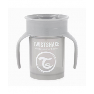 Vaso 360º 6+M Twistshake Gris Pastel