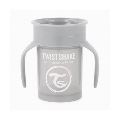 Vaso 360º 6+M Twistshake Gris Pastel