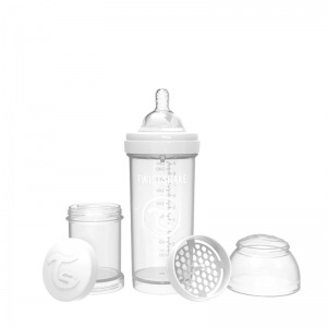 Biberón Twistshake Anticólico 260 ml. Blanco