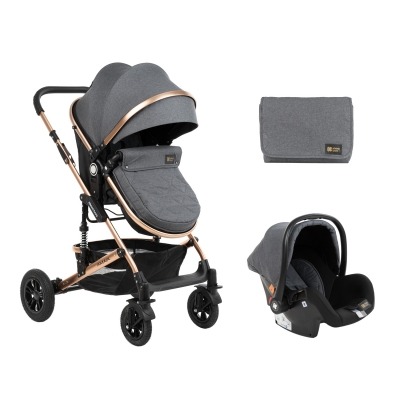 Cochecito Transformable Kikka Boo 3 en 1 Amaia Gris Oscuro