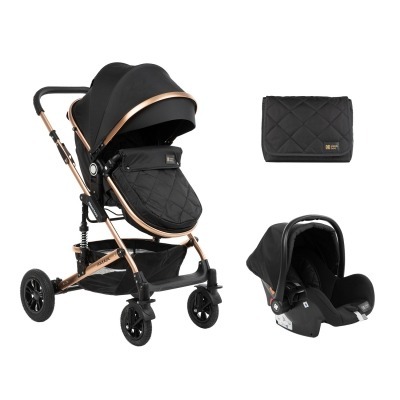 Cochecito Transformable Kikka Boo 3 en 1 Amaia Negro