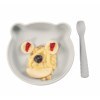 Plato Silicona con ventosa Gris