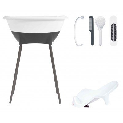 Set LUMA: bañera, asiento baño, patas, desagüe, termómetro, peine y cepillo