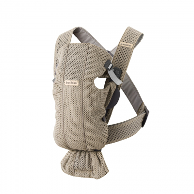 Mochila Porta Bebé Mini BabyBjörn Material: Tejido Mesh, Color: Greige