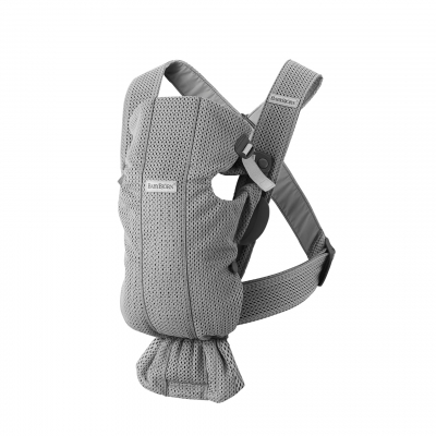 Mochila Porta Bebé Mini BabyBjörn Material: Tejido Mesh, Color: Gris