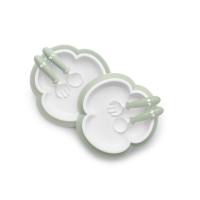 Pack Plato, Cuchara y Tenedor BabyBjörn, 6 piezas Color: Verde Pastel