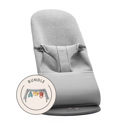 Pack de Hamaca Bliss BabyBjörn Material: Tejido 3D Jersey, Color: Cris Claro, Tamaño: Pack con Juguete Amigos Suaves