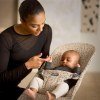 Hamaca Bliss BabyBjörn Tejido Woven Beige Gris Oscuro