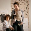 Mochila Porta Bebé Mini BabyBjörn Tejido Woven Beige Gris Oscuro