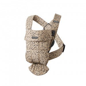 Mochila Porta Bebé Mini BabyBjörn Tejido Woven Beige Gris Oscuro