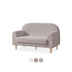 Sofá infantil doble en tela borreguillo gris · Code Due SL122TB-278