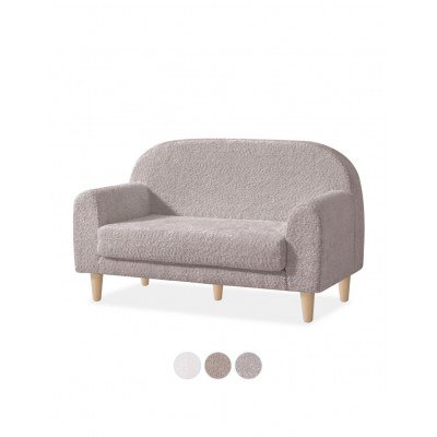 Sofá infantil doble en tela borreguillo gris · Code Due SL122TB-278